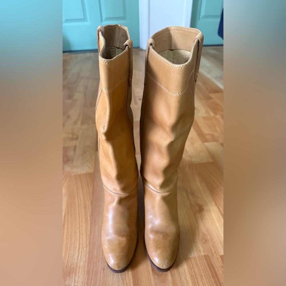 Nine West Tan Leather Heeled Boots